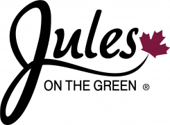 2015 Jules on the Green Logo Black on Maroon